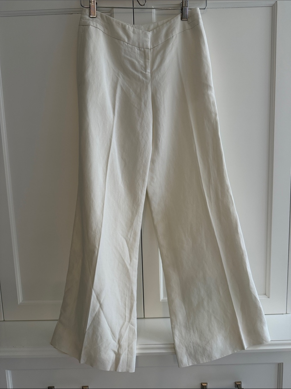 LOFT Petites White Linen Blend Pants